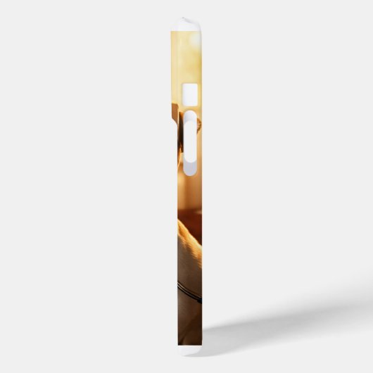 coque iPhone 15 Pro avec Gras Bulldog Design (Verso / Gauche)