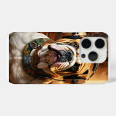 coque iPhone 15 Pro avec Gras Bulldog Design (Verso (horizontal))