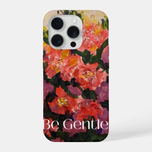 Coque iPhone 15 Pro Floral Abstraite Gras Douce (Verso)