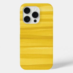 Coque iPhone 15 Pro Lignes d'aquarelle jaune coloré Motif Abstrait