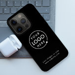 Coque iPhone 15 Pro Logo Black | Business Minimalist iPhone Case<br><div class="desc">A simple custom black business template in a modern minimalist style which can be easily updated with your company logo and text. If you need any help personalizing this product,  please contact me using the message button below and I'll be happy to help.</div>
