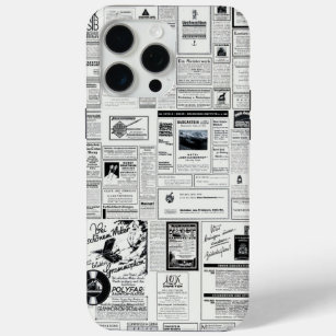 Coque iPhone 15 Pro Max Ancien journal allemand Annonces du début des anné