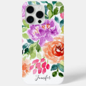 Coque iPhone 15 Pro Max Aquarelle brillante peinte à la main Floral (Back)