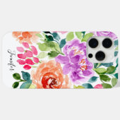Coque iPhone 15 Pro Max Aquarelle brillante peinte à la main Floral (Back (Horizontal))