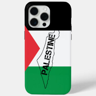 Coque iPhone 15 Pro Max Carte de la Palestine libre sur le drapeau palesti