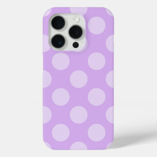 Coque iPhone 15 Pro Pale Lavender Polka Dot