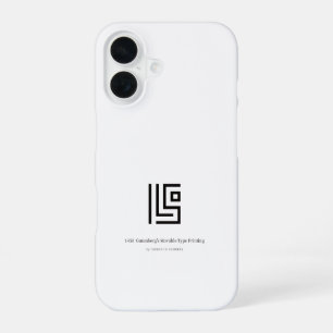 Coque iPhone 16 1450 Caractères mobiles minimalistes de Gutenberg