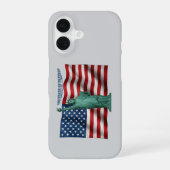 Coque iPhone 16 250 Years American Flag with the Statue of Liberty (Verso)