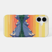 Coque iPhone 16 70s Minimalist Sunset Lake (Verso Horizontal)