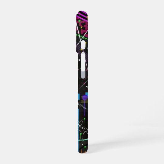 Coque iPhone 16 Abstract Art: Satellite  (Côté gauche)