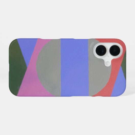 Coque iPhone 16 Abstract Calm Gray Circle Phone Case (Verso Horizontal)