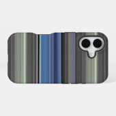 Coque iPhone 16 Abstrait #1 : Bleu et gris (Verso Horizontal)
