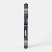 Coque iPhone 16 Abstrait #1 : Bleu et gris (Côté droit)