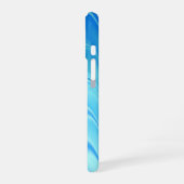 Coque iPhone 16 Abstrait Bleu Ondulé (Côté gauche)