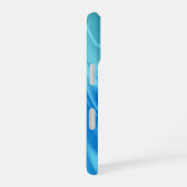 Coque iPhone 16 Abstrait Bleu Ondulé (Côté droit)