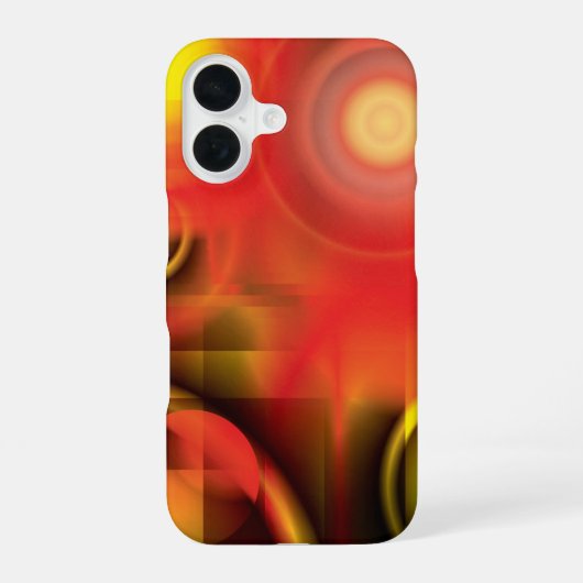 Coque iPhone 16 Abstrait en rouges et jaunes (Verso)