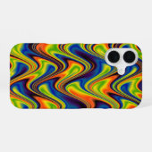 Coque iPhone 16 Abstrait multicolore ondulé (Verso Horizontal)