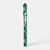 Coque iPhone 16 Abstrait vert argent (Côté gauche)