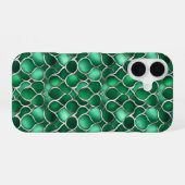 Coque iPhone 16 Abstrait vert argent (Verso Horizontal)
