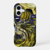 Coque iPhone 16 Abstrait vert olive d'Avignon (Verso)