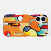 Coque iPhone 16 Abstrait vibrant : une explosion de couleur (Verso Horizontal)