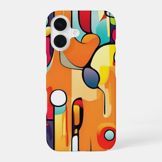 Coque iPhone 16 Abstrait vibrant : une explosion de couleur (Verso)