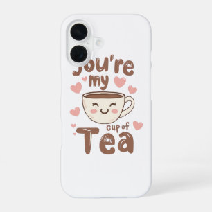 Coque iPhone 16 Adorable Tasse de Thé Kawaii d'Amour