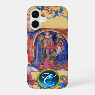 COQUE iPhone 16 ADORATION DU MONOGRAMME DE PARCHEMENT MAGI NOËL