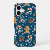 Coque iPhone 16 Aesthetic Christmas Pattern Santa Candy (Verso)