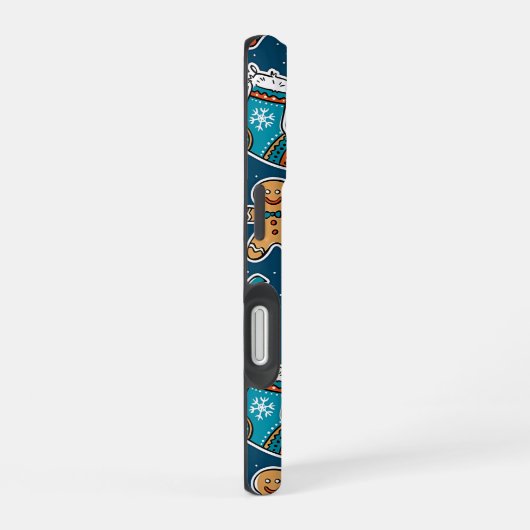 Coque iPhone 16 Aesthetic Christmas Pattern Santa Candy (Côté droit)