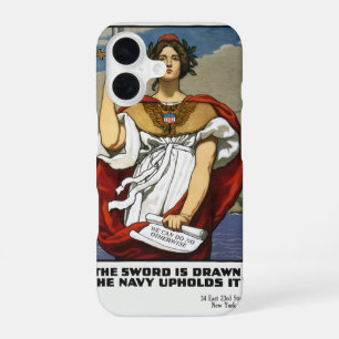 Coque iPhone 16 Affiche de recrutement vintage de la marine de la