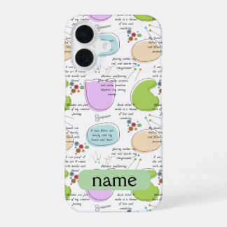 Coque iPhone 16 Affirmations de couture pour artisans, citations d