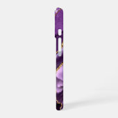 Coque iPhone 16 Agate Purple Gold Parties scintillant Nom personna (Côté gauche)
