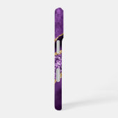 Coque iPhone 16 Agate Purple Gold Parties scintillant Nom personna (Côté droit)