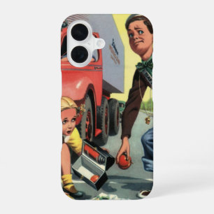 Coque iPhone 16 Agent de la patrouille de sécurité vintage aidant