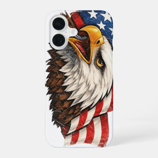 Coque iPhone 16 Aigle américain (Verso)