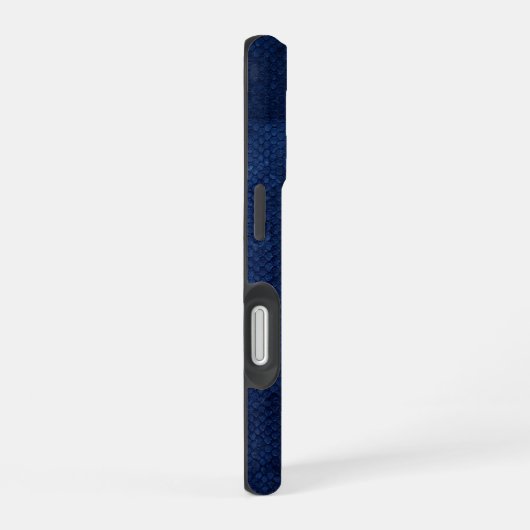Coque iPhone 16 Aigle géométrique Chrome Argent iPhone Python Bleu (Côté droit)
