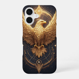 Coque iPhone 16 Aigle Ornemental Doré