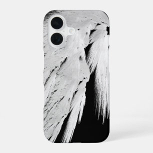 Coque iPhone 16 AILES D'ANGE Gris plumes touchées Gauche sur mesur