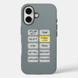 Coque iPhone 16 Alarme de l'indicateur Apollo DSKY, blocage du car