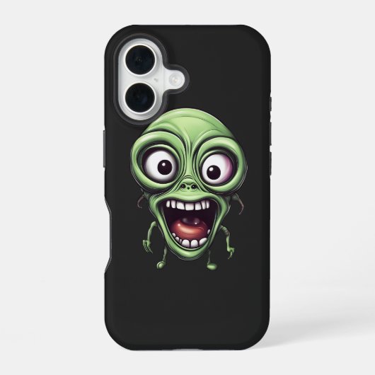 Coque iPhone 16 Alien fou drôle (Verso)