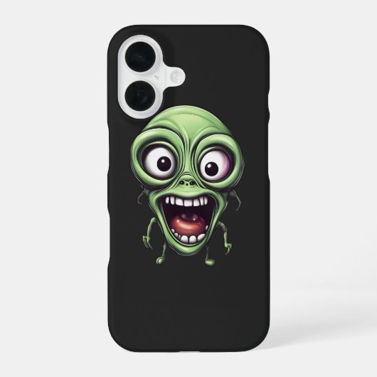 Coque iPhone 16 Alien fou drôle (Verso)