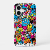 Coque iPhone 16 Alien Monster Graffiti Pattern iPhone 16 case (Verso)