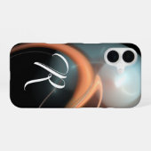 Coque iPhone 16 ALIEN PEARL MONOGRAM Rose Blanc Fractal Swirls iPh (Verso Horizontal)