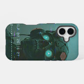 Coque iPhone 16 Alien rétro sur le magnétoscope (Verso Horizontal)