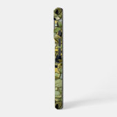 Coque iPhone 16 Alligator Crocodile Dragon Cuir Vert Jaune (Côté gauche)