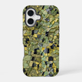 Coque iPhone 16 Alligator Crocodile Dragon Cuir Vert Jaune (Verso)