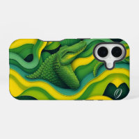 Alligator Crocodile Dragon Monogram Vert Jaune