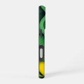 Coque iPhone 16 Alligator Crocodile Dragon Monogram Vert Jaune (Côté droit)