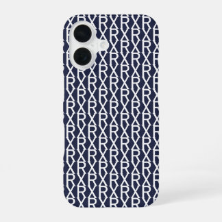 Coque iPhone 16 Alphabet Texte Motif Initiales personnalisées Mono